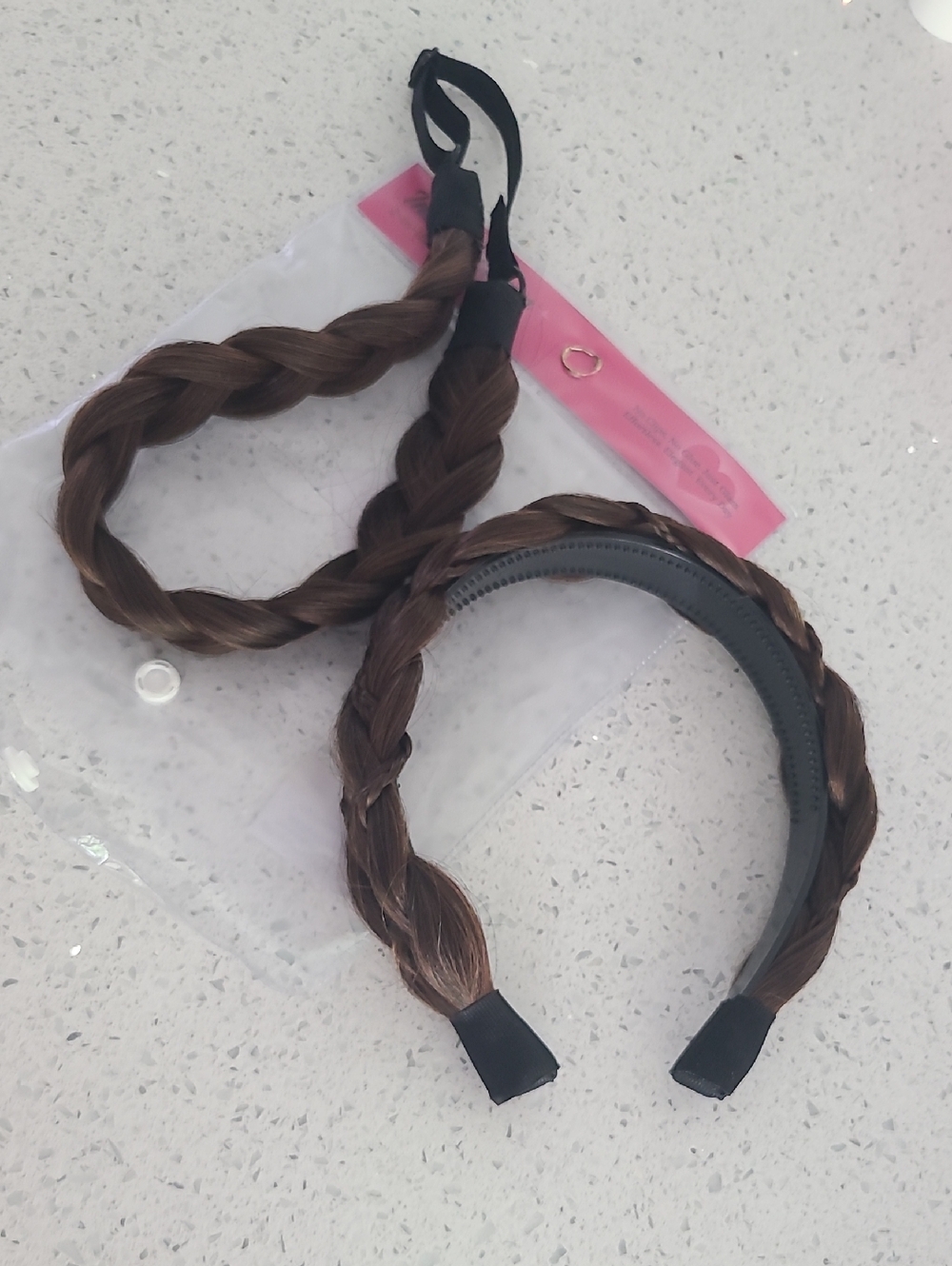 Two Medium Brown Braided Headband  Set